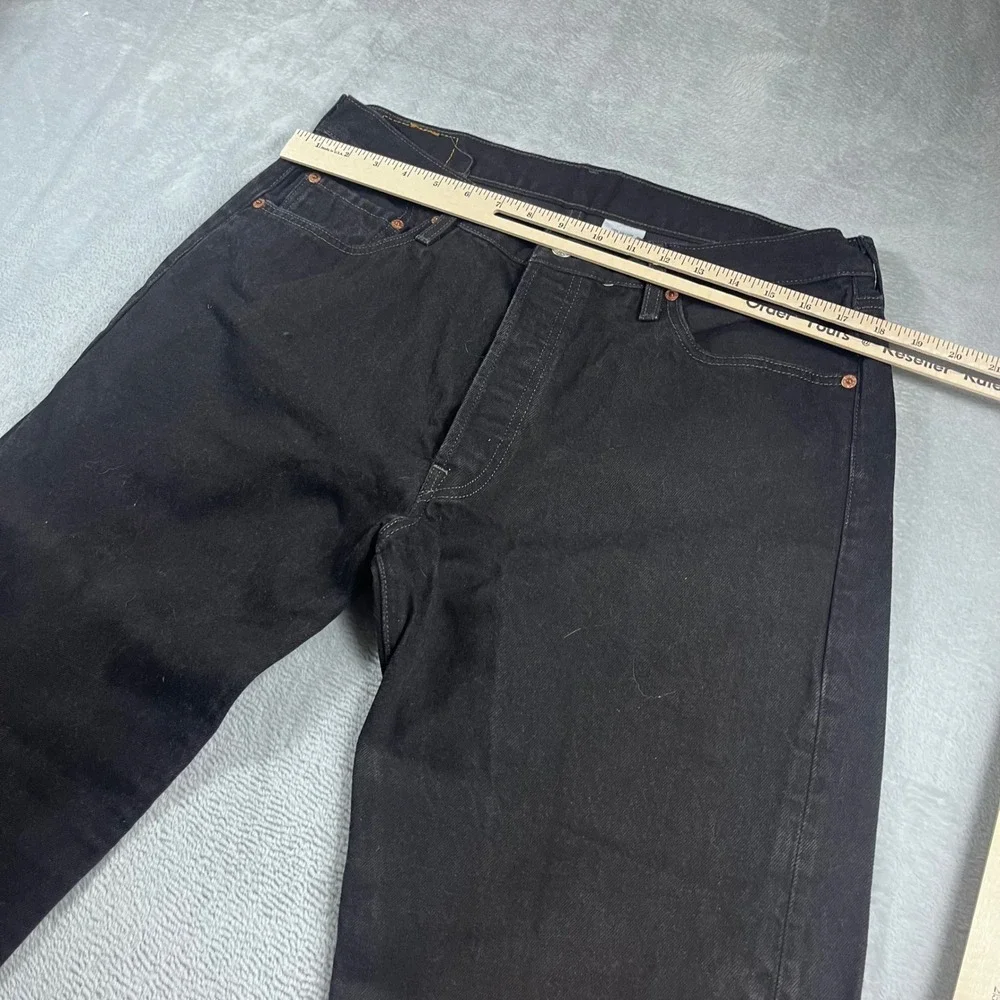 Levis 501 Original Fit Men Black Jeans Straight Leg Button Fly 36x36 100% Cotton